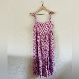 Emerson Fry India Collection Pink Floral Block Print Maxi Dress
